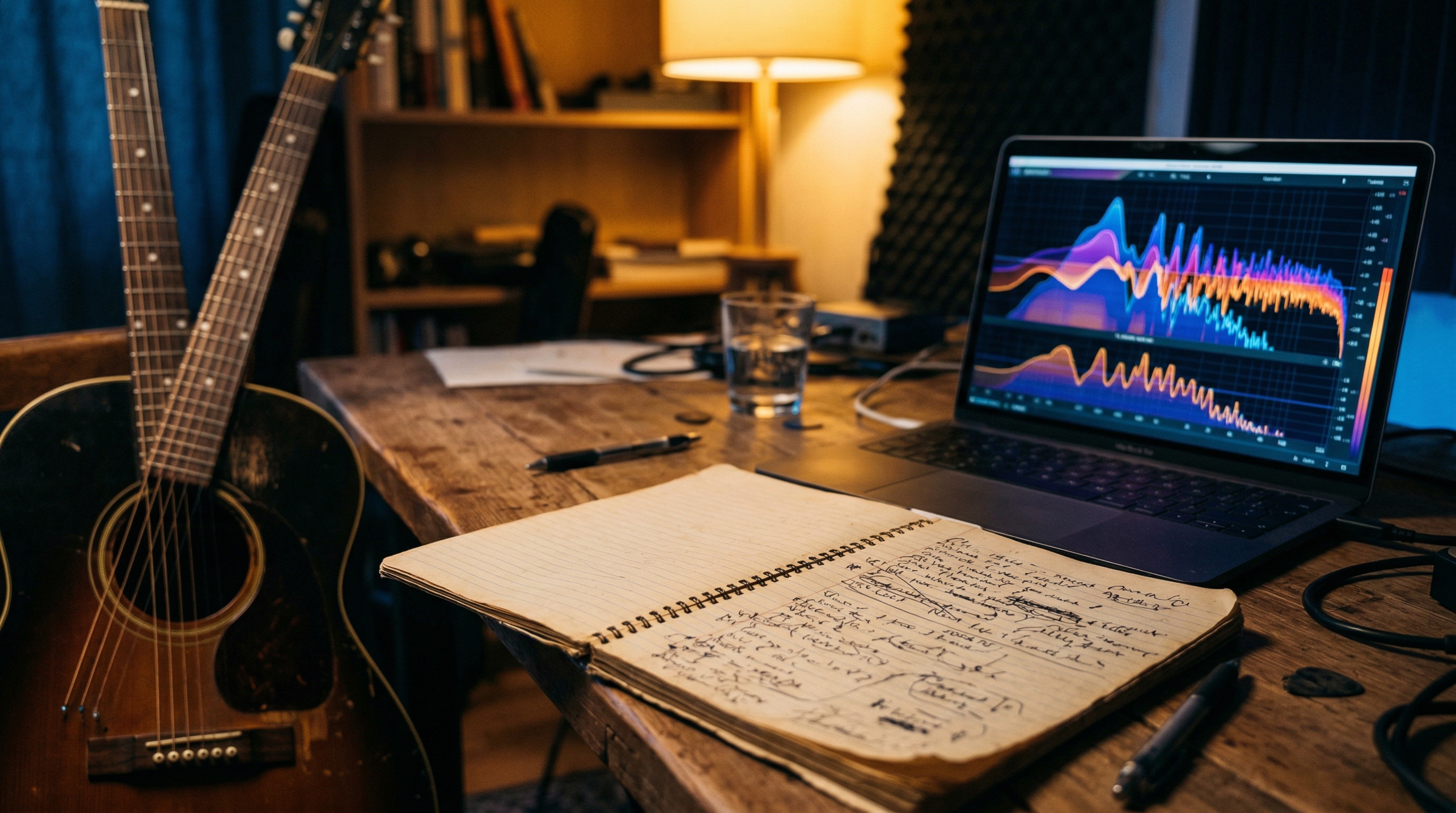 content creator converting written lyrics into royalty-free music with insmelo