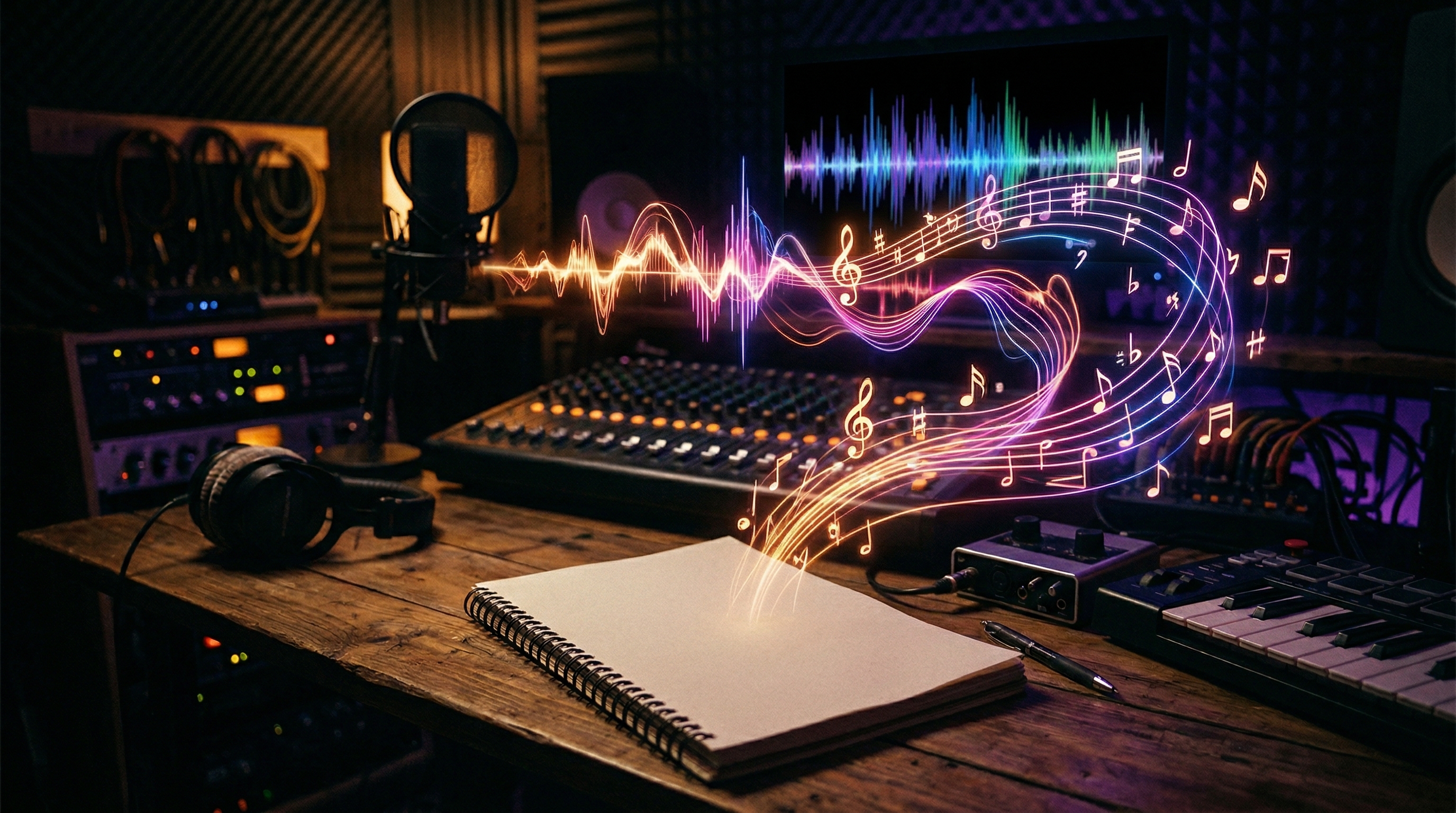 AI vocal synthesis turning written lyrics into sung song